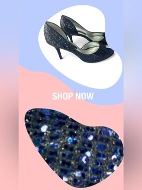 SALE Nina Glittering Blue Heels